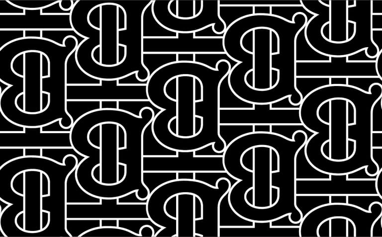 bg burberry monogram pattern by erlen black 3x
