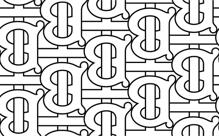 bg burberry monogram pattern by erlen white 3x