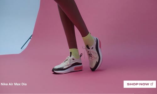 End frame — Air Max Dia on the model with a Shop Now prompt