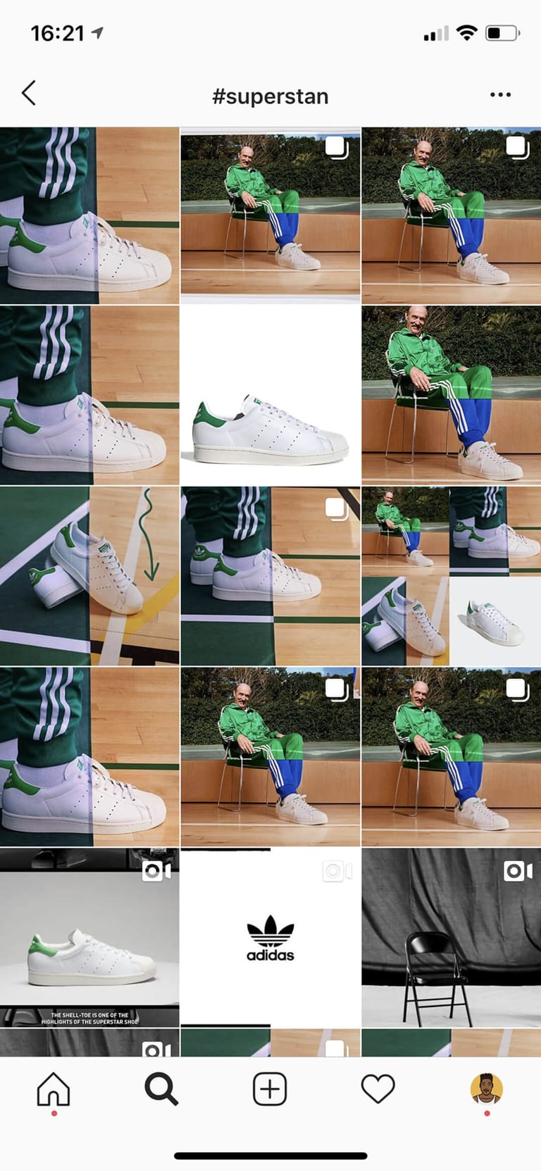 The #superstan hashtag feed on Instagram