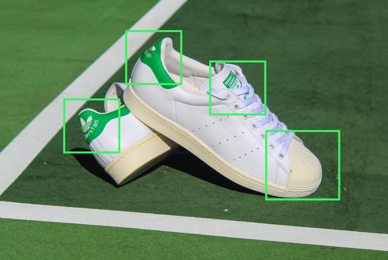 Superstan with its heel tab, Stan Smith tongue and Superstar shell toe marked out